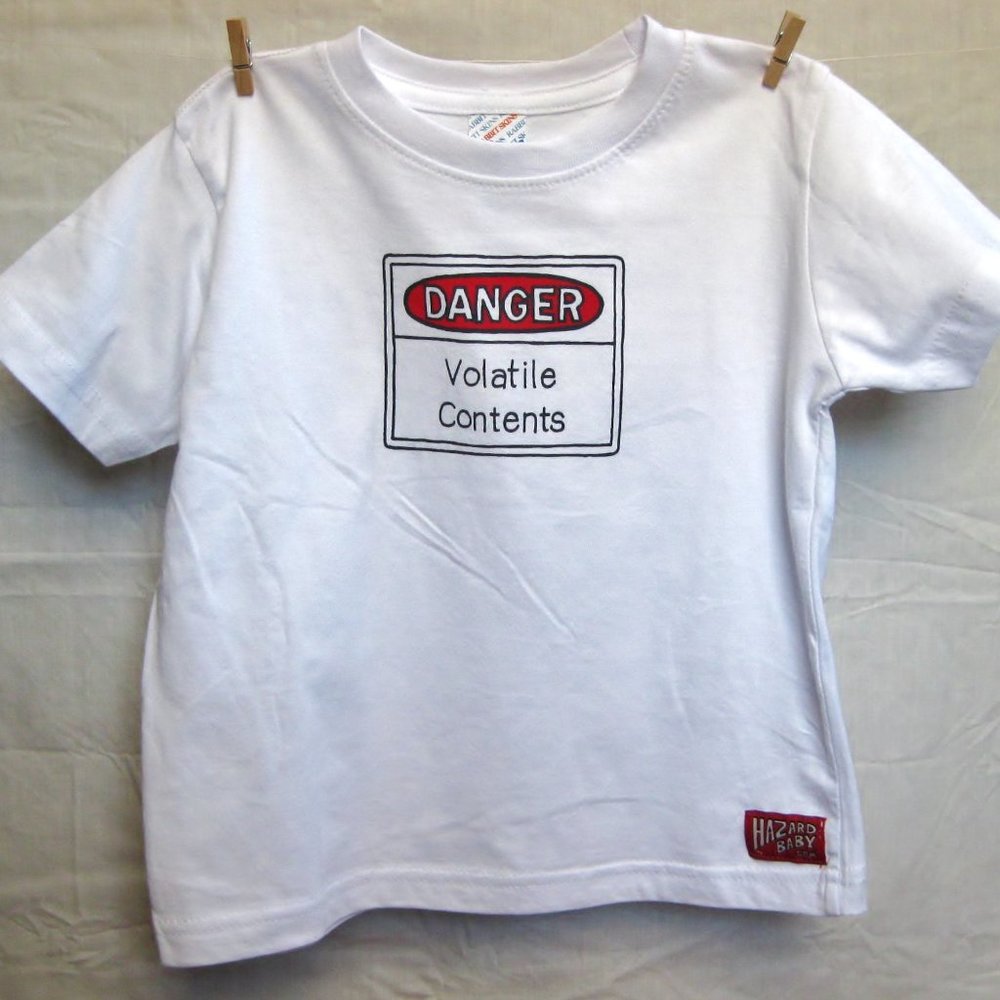 Hazard Baby Graphic Toddler Tshirt, Short sleeved